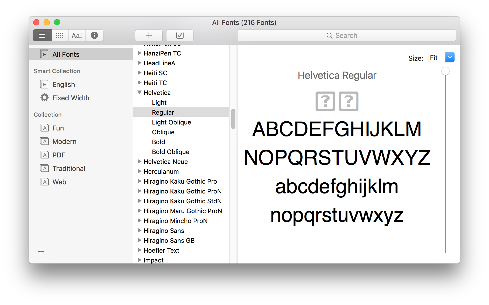 Helvetica without unicode